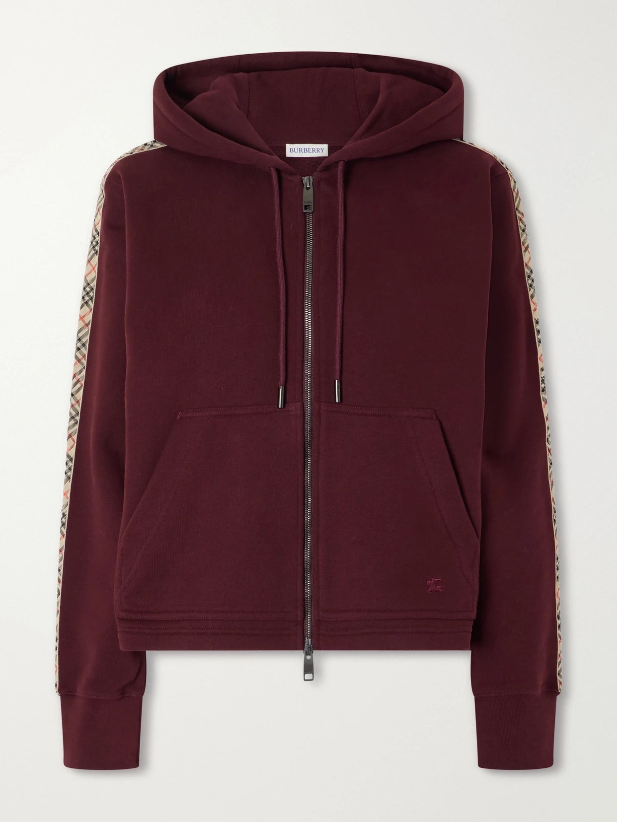 Harper Checked Cotton-jersey Zip-up Hoodie