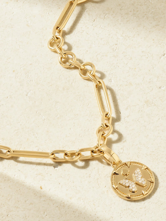 Reverie Small Mixed Clip 18-karat Gold Diamond Necklace