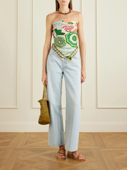 Image of Scarves & Shawls. Product name - Alessandra Printed Silk-twill Scarf in Multi colour by brand - Cristiano Marcheli
