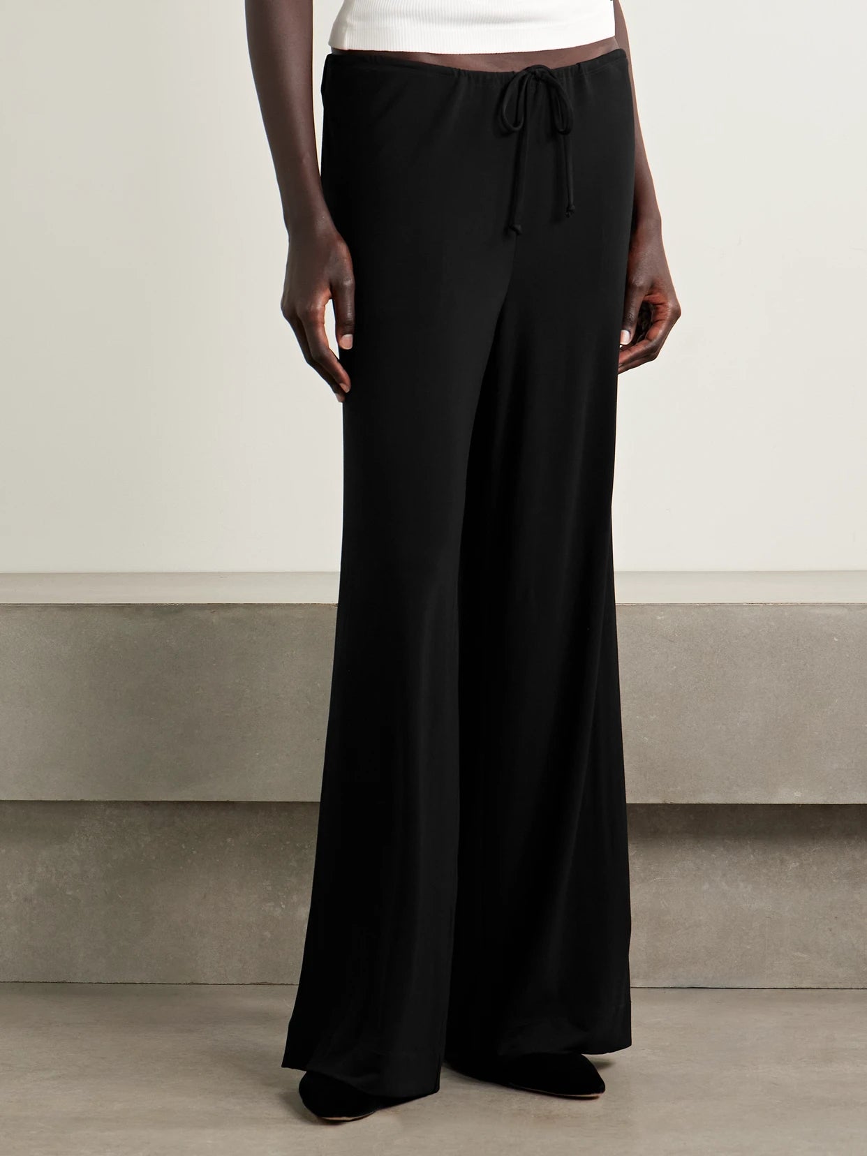 Adriel Stretch-jersey Wide-leg Pants