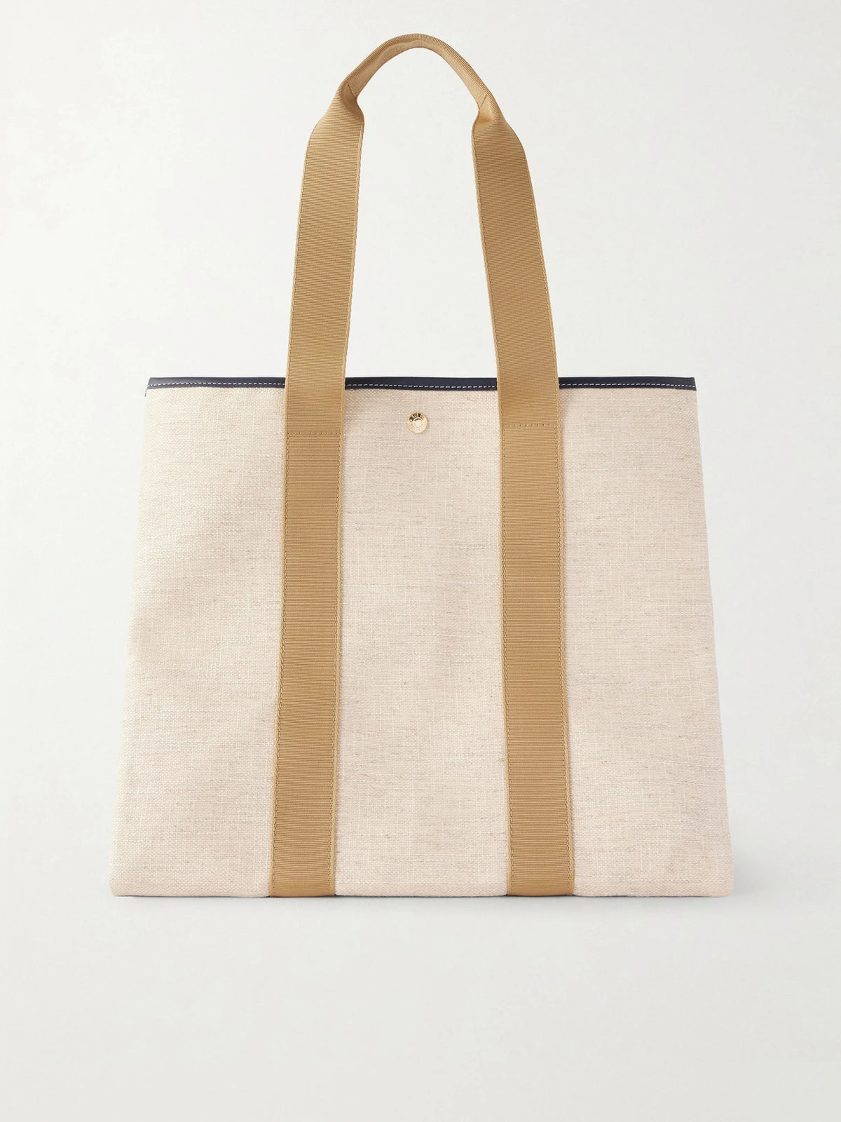 Traversée Large Leather-trimmed Linen Tote