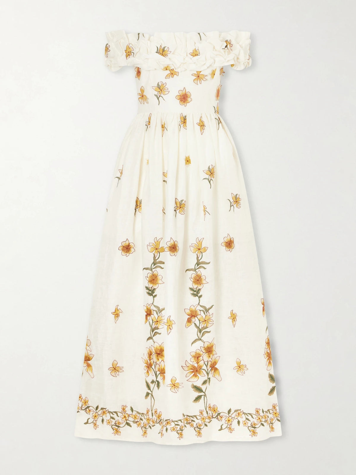 Agua by Agua Bendita Espliegov Linen-floral Maxi Dress