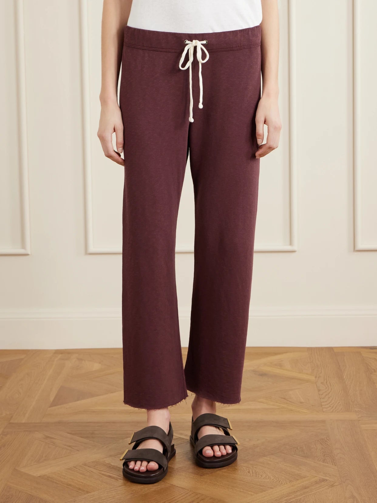 Cropped Cotton-terry Wide-leg Track Pants