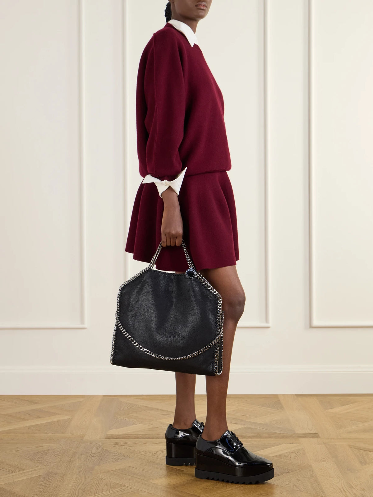 The Falabella Medium Faux Brushed-leather Shoulder Bag