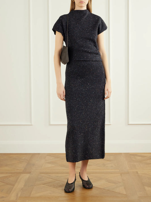 Image of Dresses. Product name - Abie Ribbed Stretch Merino Wool-blend Maxi Dress in Black colour by brand - Proenza Schouler