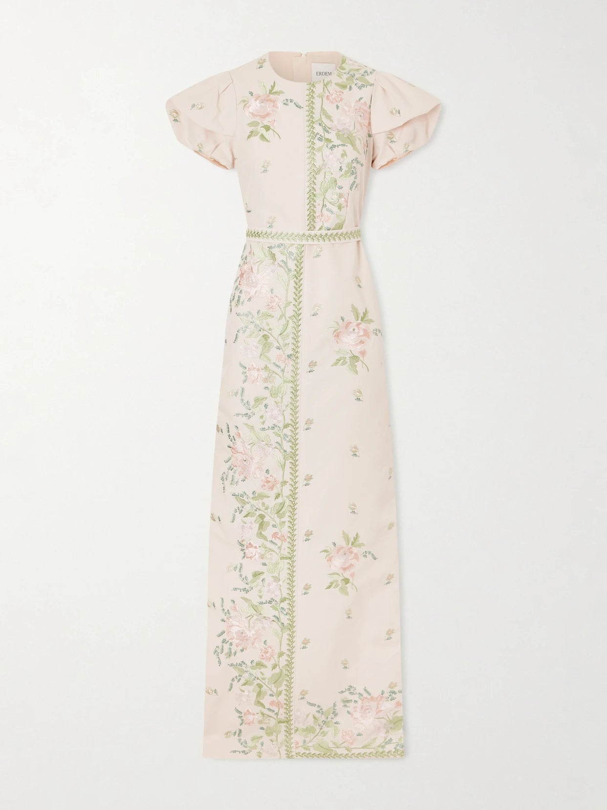 Image of Dresses. Product name - Floral-embroidered Cotton-faille Gown in Pink colour by brand - Erdem