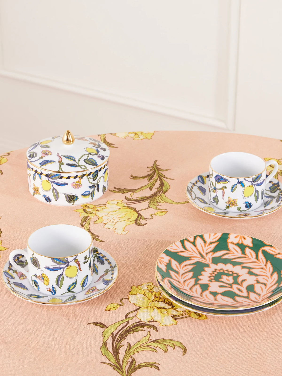 Image of Tableware. Product name - Printed Linen Tablecloth in Multi colour by brand - La DoubleJ