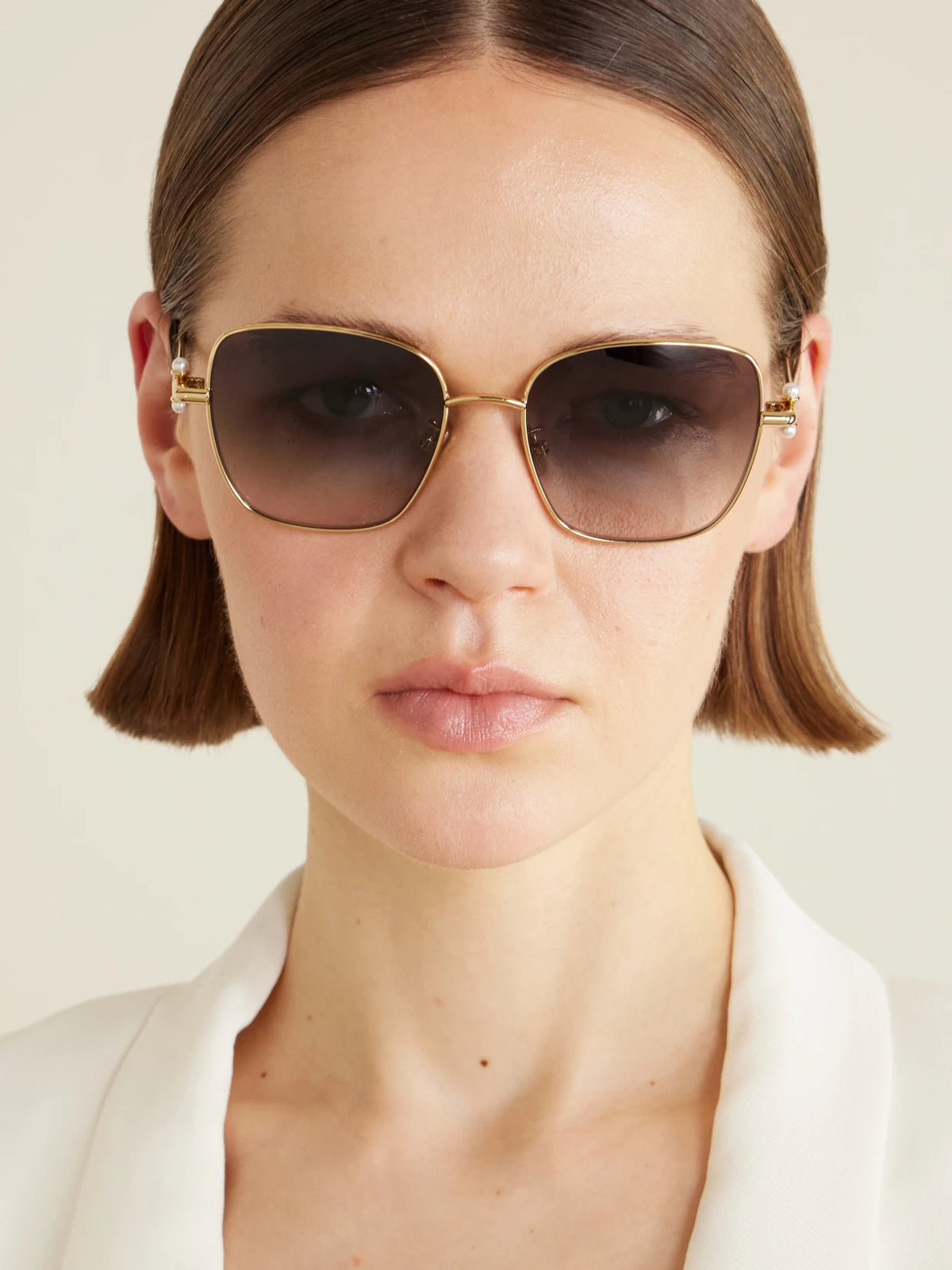 Image of Sunglasses. Product name - Diortribales S1u Square-frame Gold-tone Sunglasses in Multi colour by brand - DIOR Eyewear