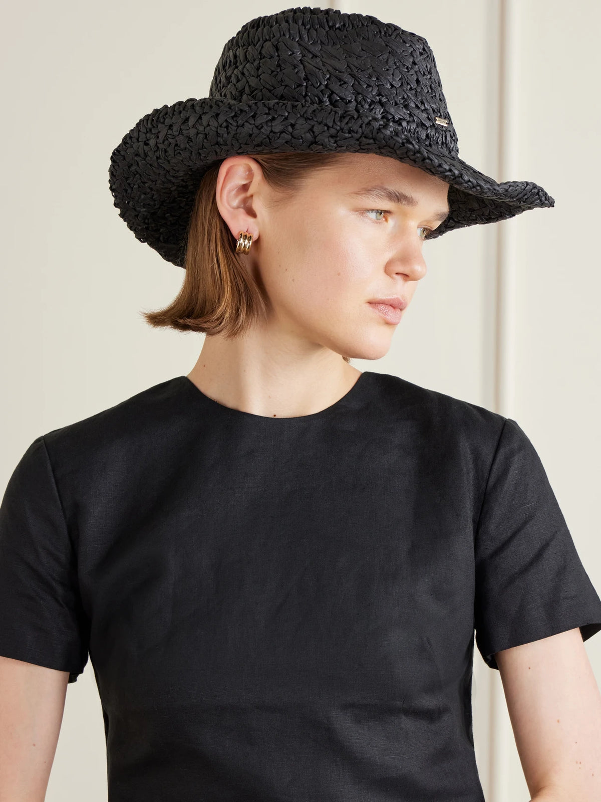 Image of Hats. Product name - Winona Crochet Hat in Black colour by brand - Eugenia Kim