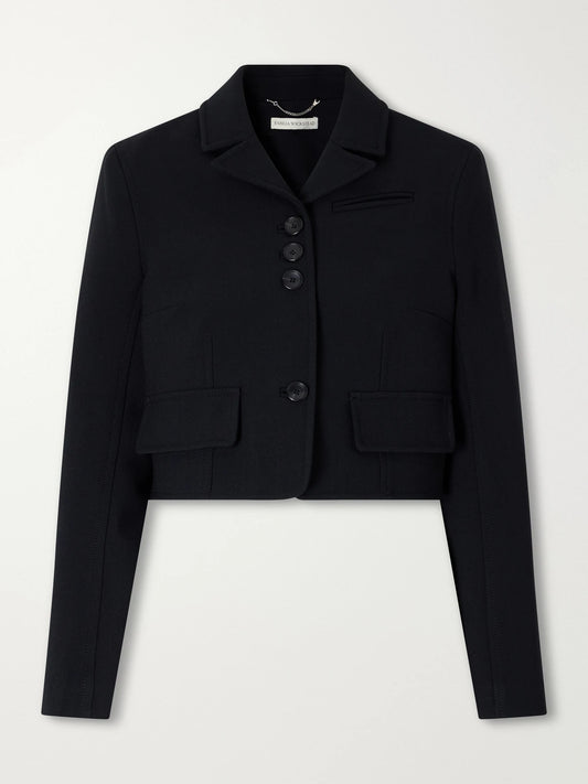 Emilia Wickstead Chapel Cropped Birdseye Suiting Jacket