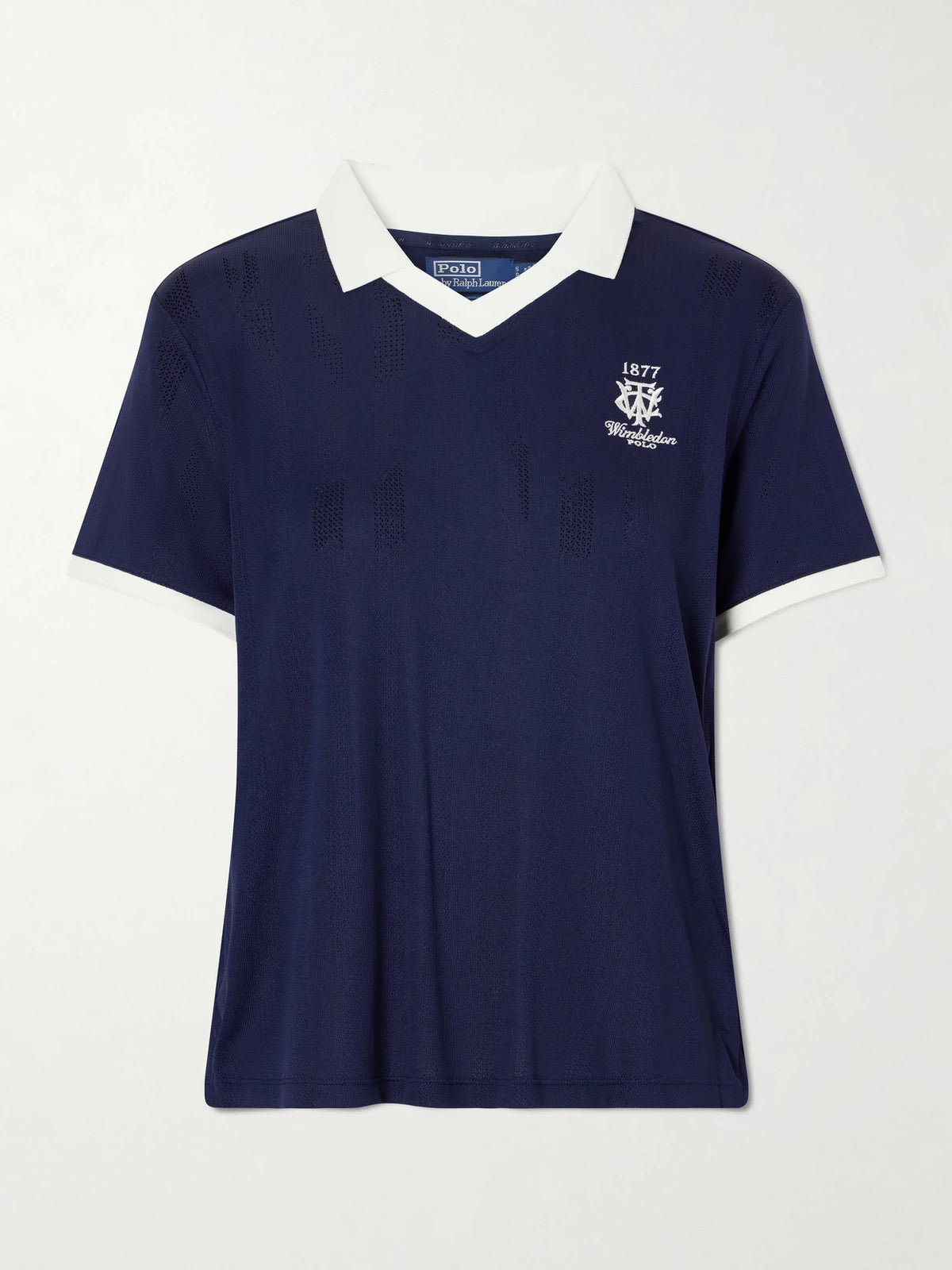 + Wimbledon Logo-embroidered Knit Polo Shirt