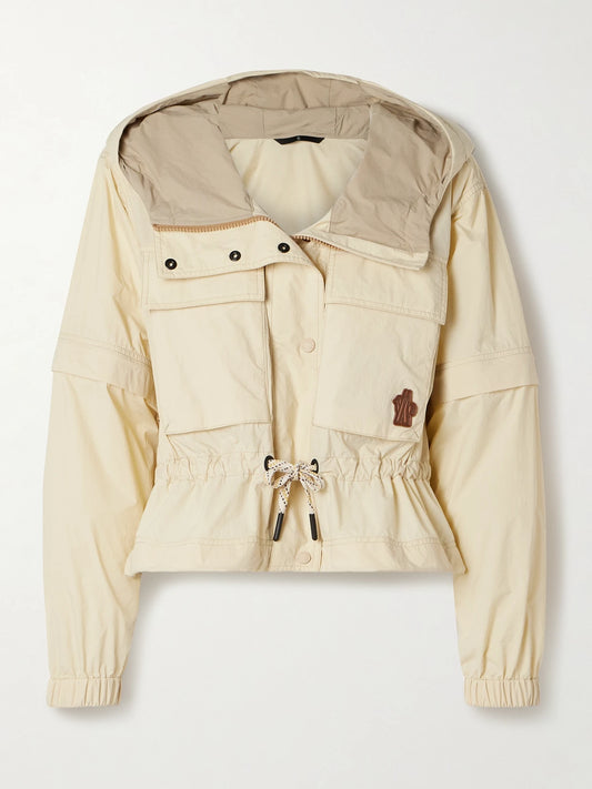 Image of Coats & Jackets. Product name - Limosee Hooded Crinkled-shell Jacket in White colour by brand - Moncler Grenoble