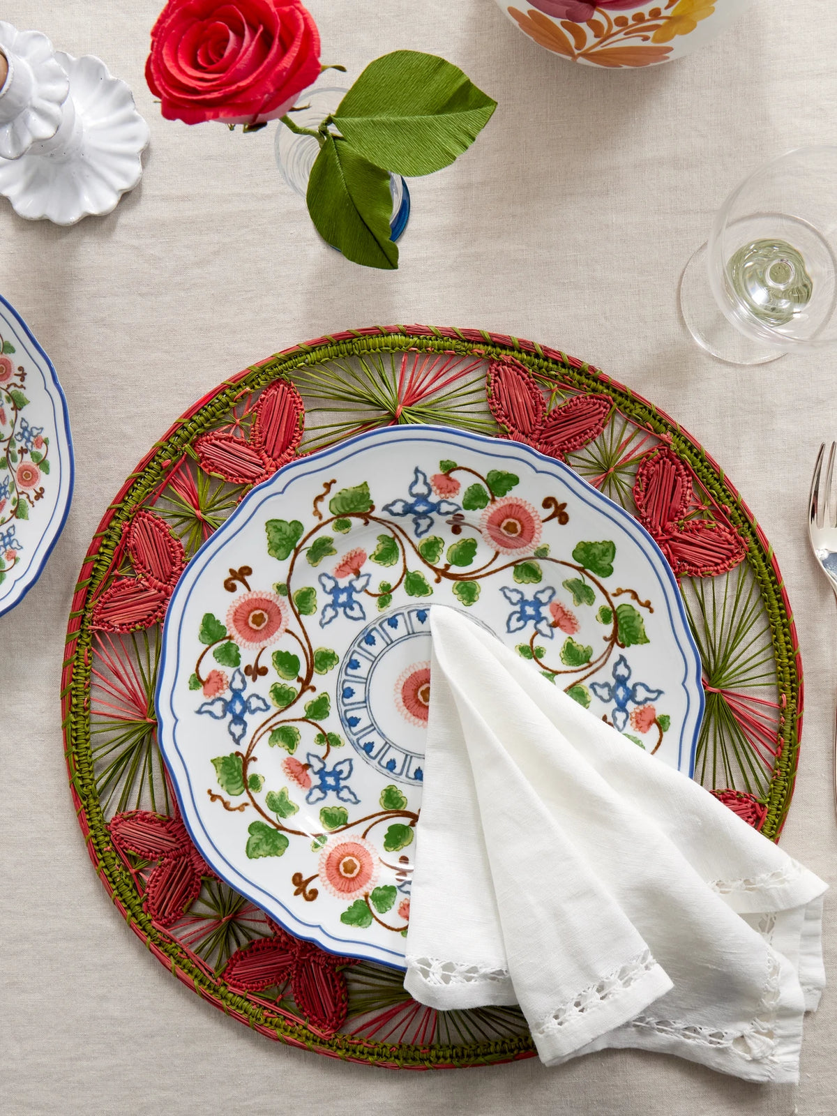 Image of Tableware. Product name - + Ginori 1735 Set Of Two Martina Porcelain Dinner Plates in Multi colour by brand - Cabana