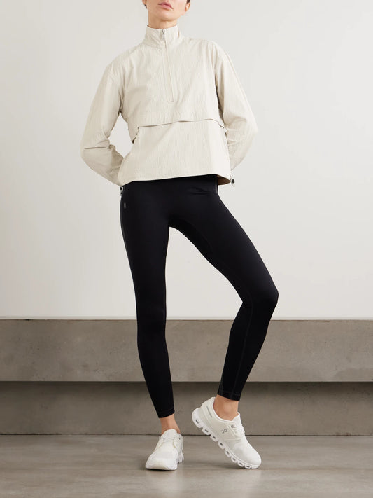Image of Coats & Jackets. Product name - Courtside Seersucker Half-zip Jacket in Sand colour by brand - ON