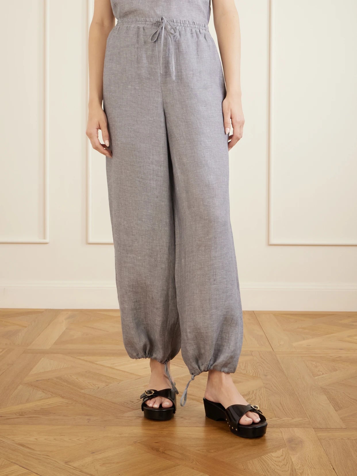 Bienheureux Linen Straight-leg Drawstring Pants