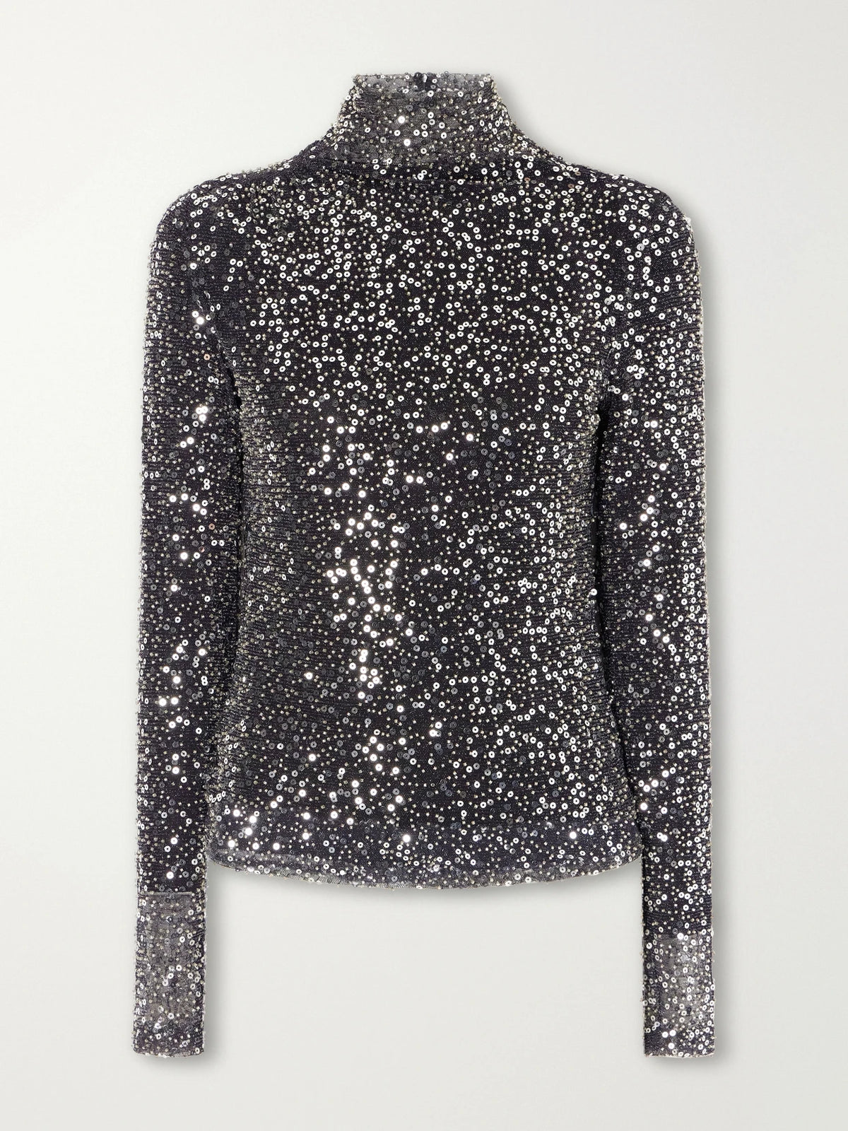 MARANT ÉTOILE Lou Sequin-embellished Tulle Turtleneck Blouse