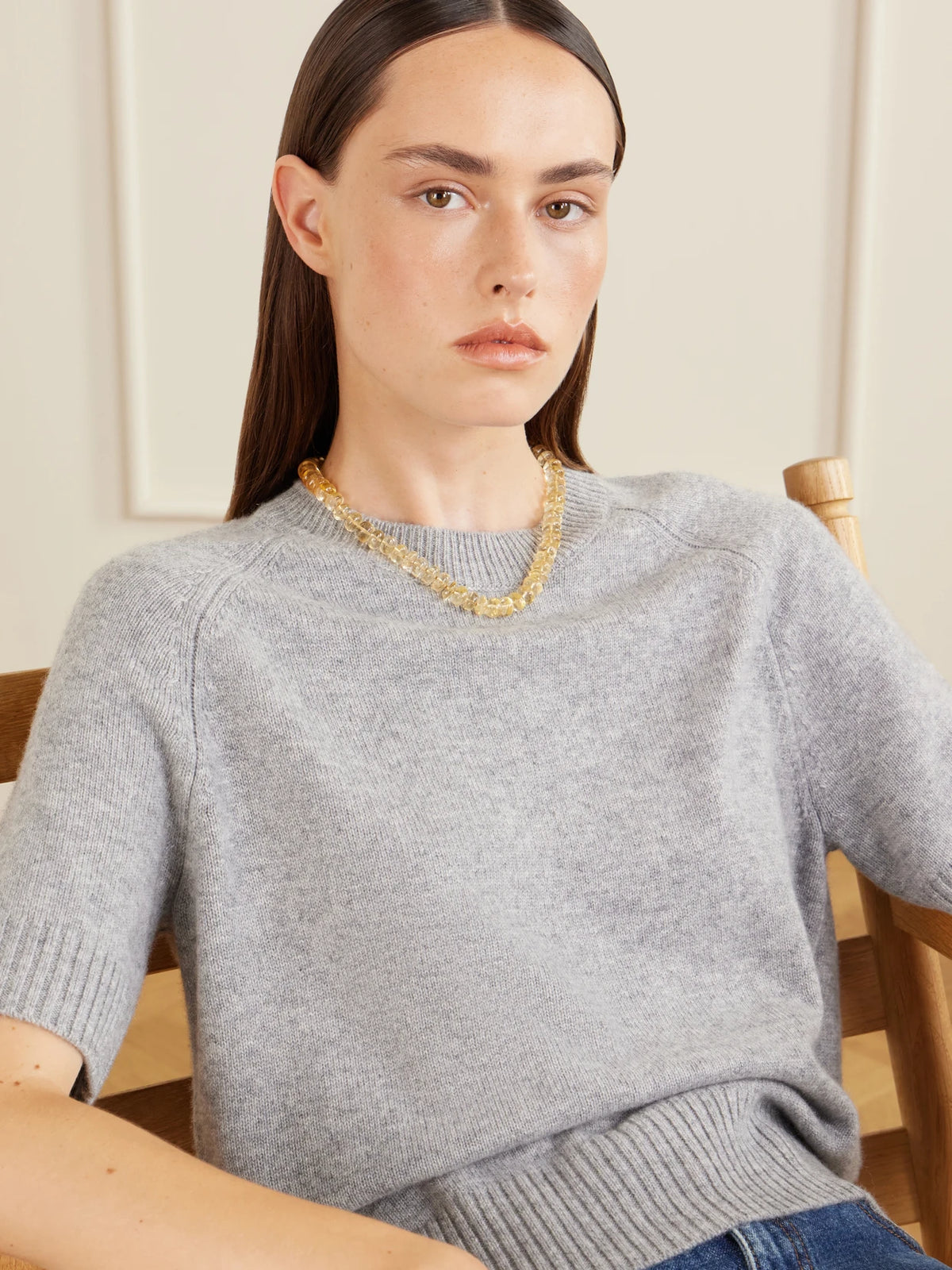 Image of Necklaces. Product name - 14-karat Gold Citrine Necklace in Yellow colour by brand - JIA JIA