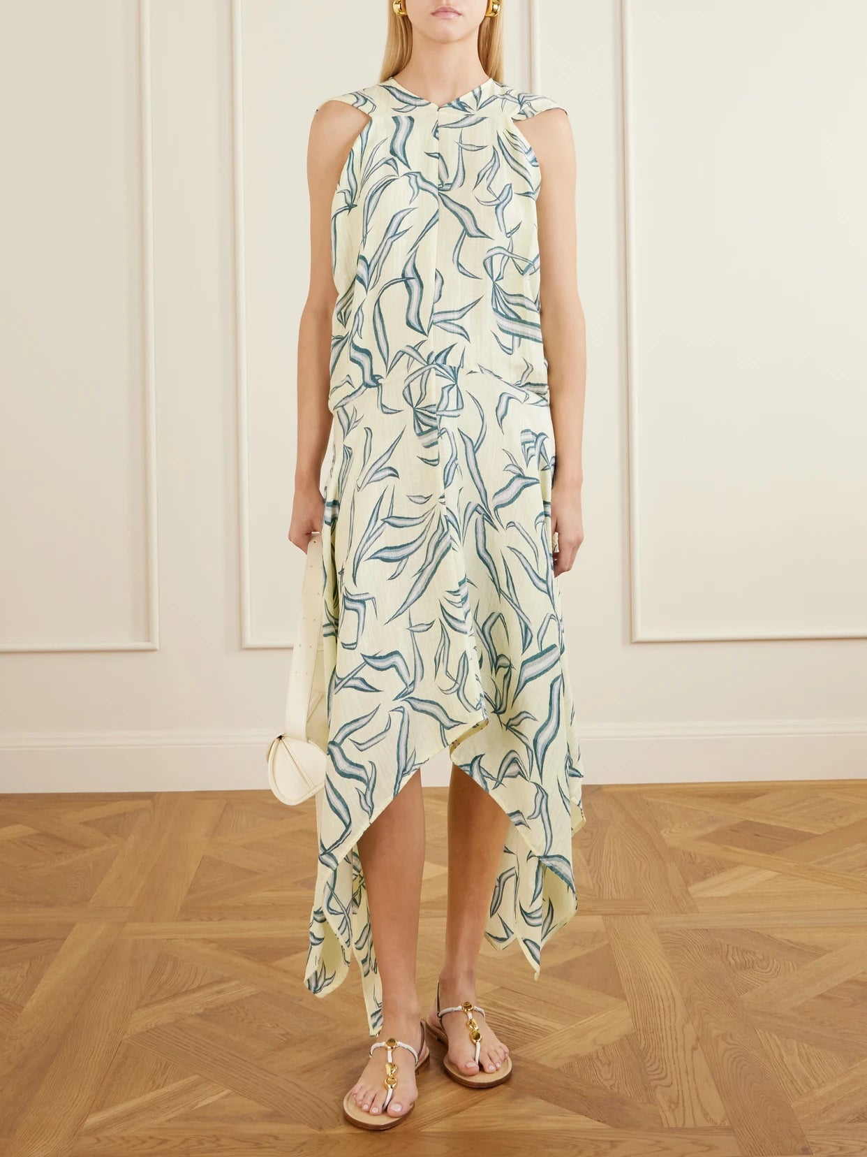 Image of Dresses. Product name - Sybella Printed Linen And Silk-blend Maxi Dress in Yellow colour by brand - Proenza Schouler