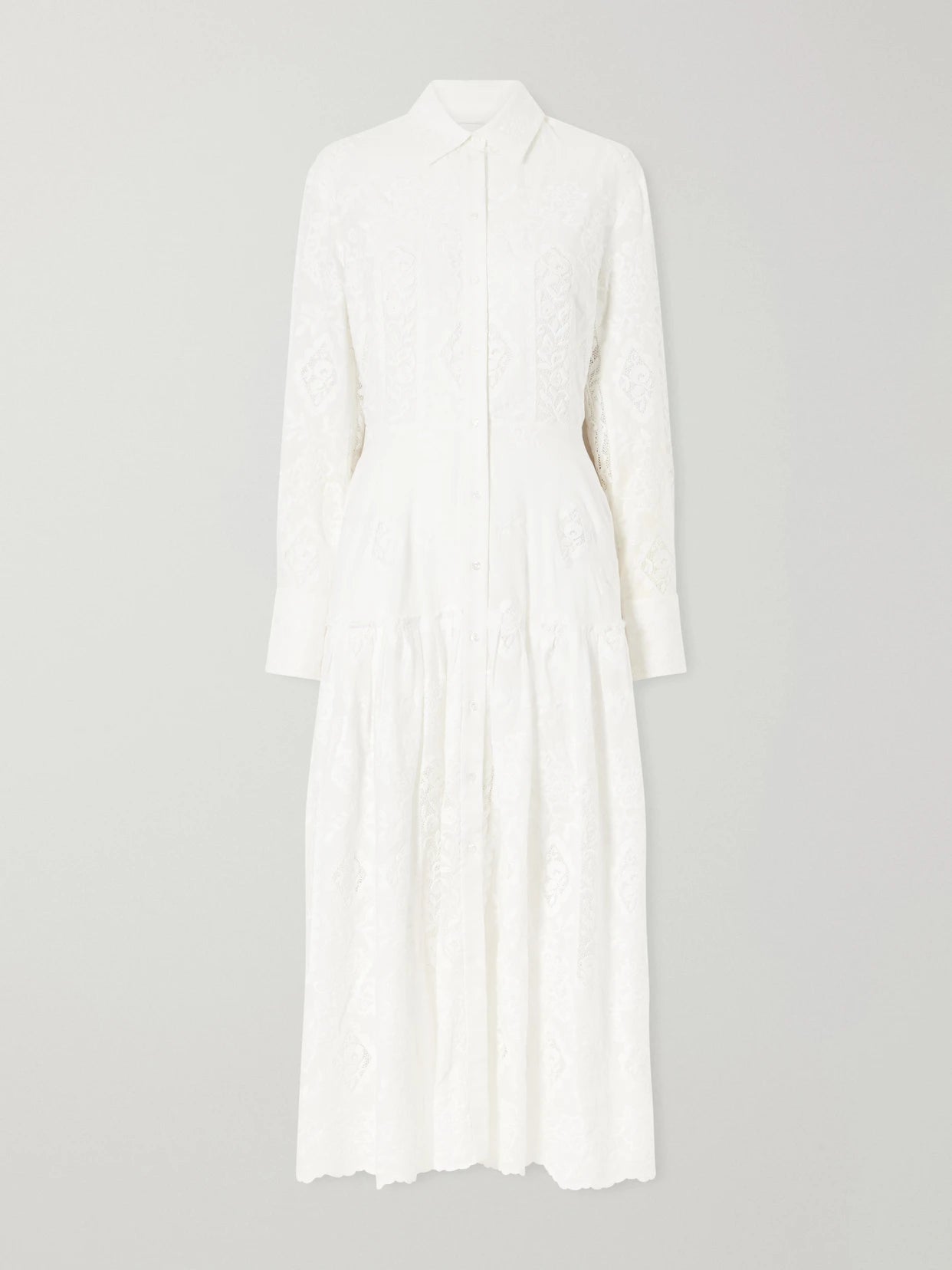 Embroidered Cotton-voile Midi Dress