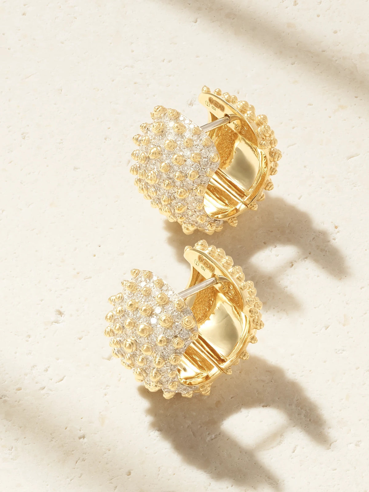 Créoles Picots 18-karat Gold Diamond Hoop Earrings