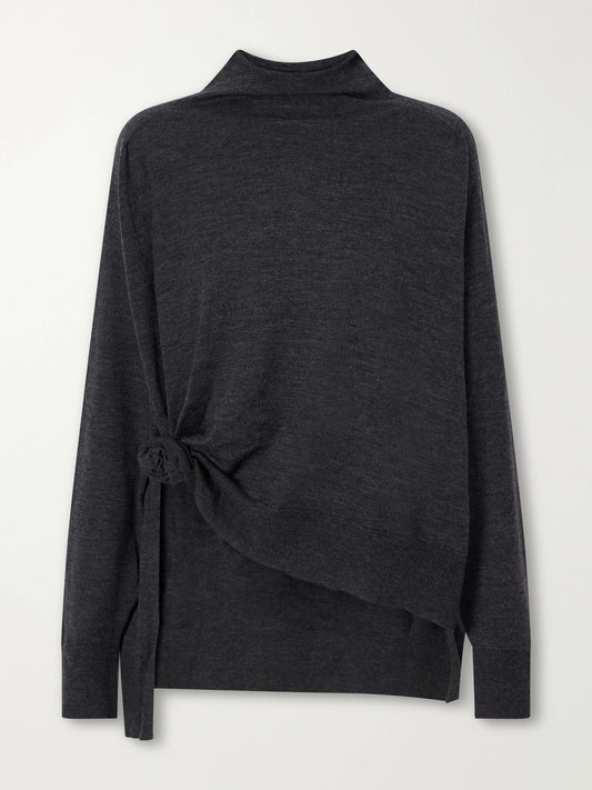 Magda Butrym Knot-detail Wool Turtleneck Sweater