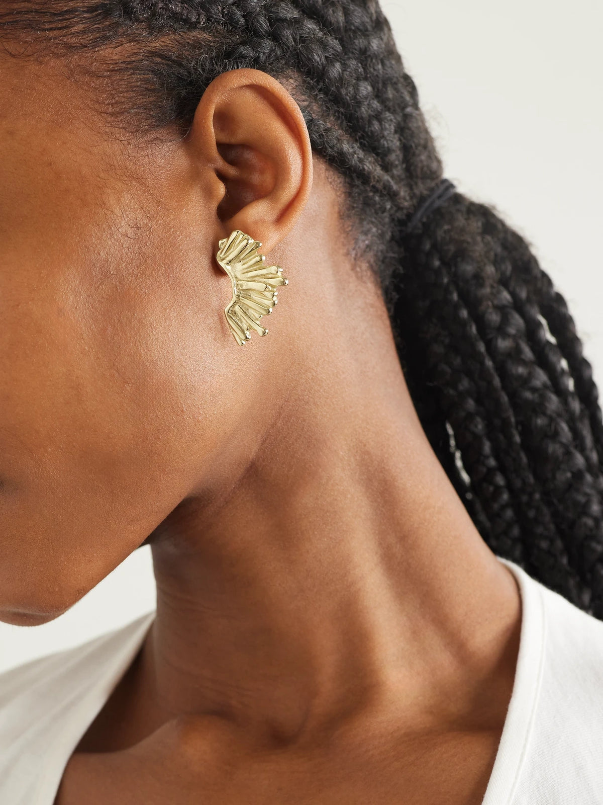 Image of Earrings. Product name - Crescent Sun Gold-plated Earrings in Multi colour by brand - YSSO