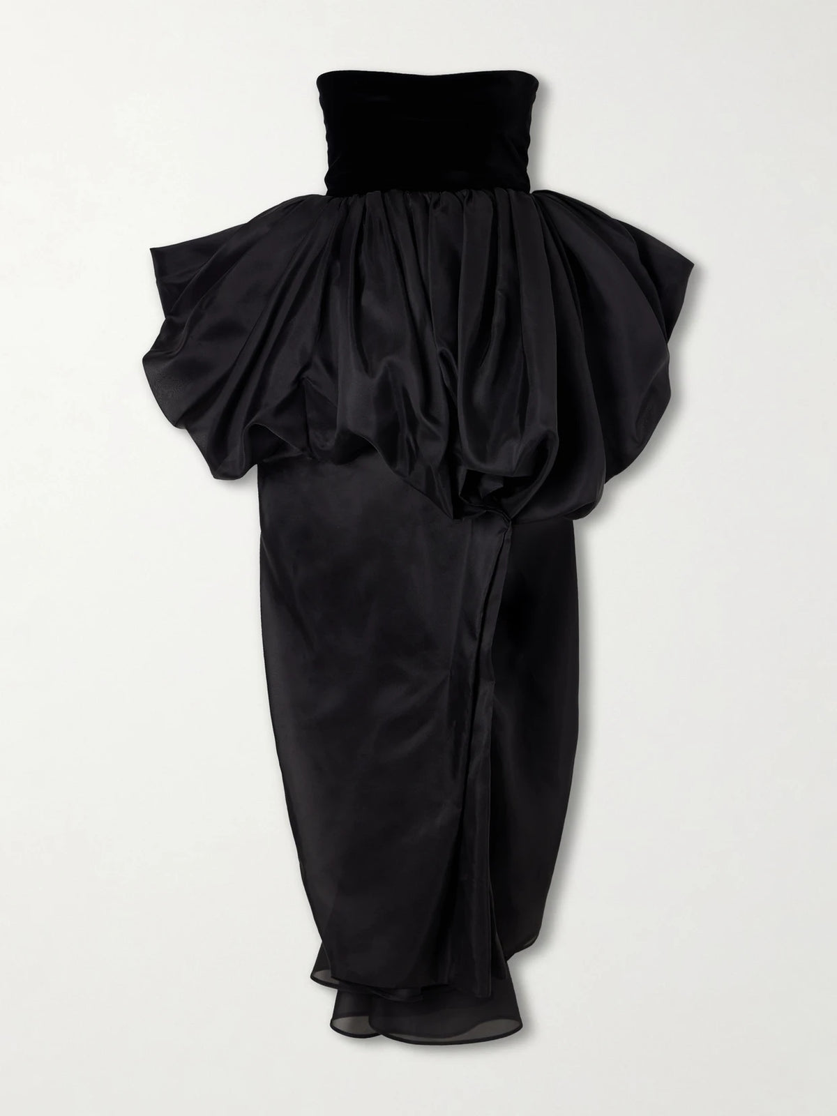 KHAITE Bronte Draped Silk-organza Midi Dress