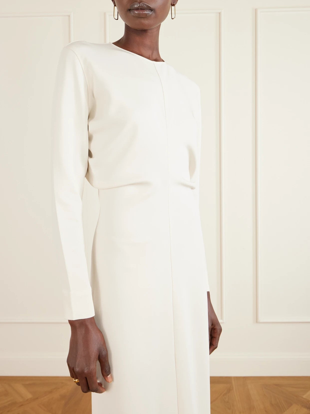 Garderob Gathered Crepe Maxi Dress