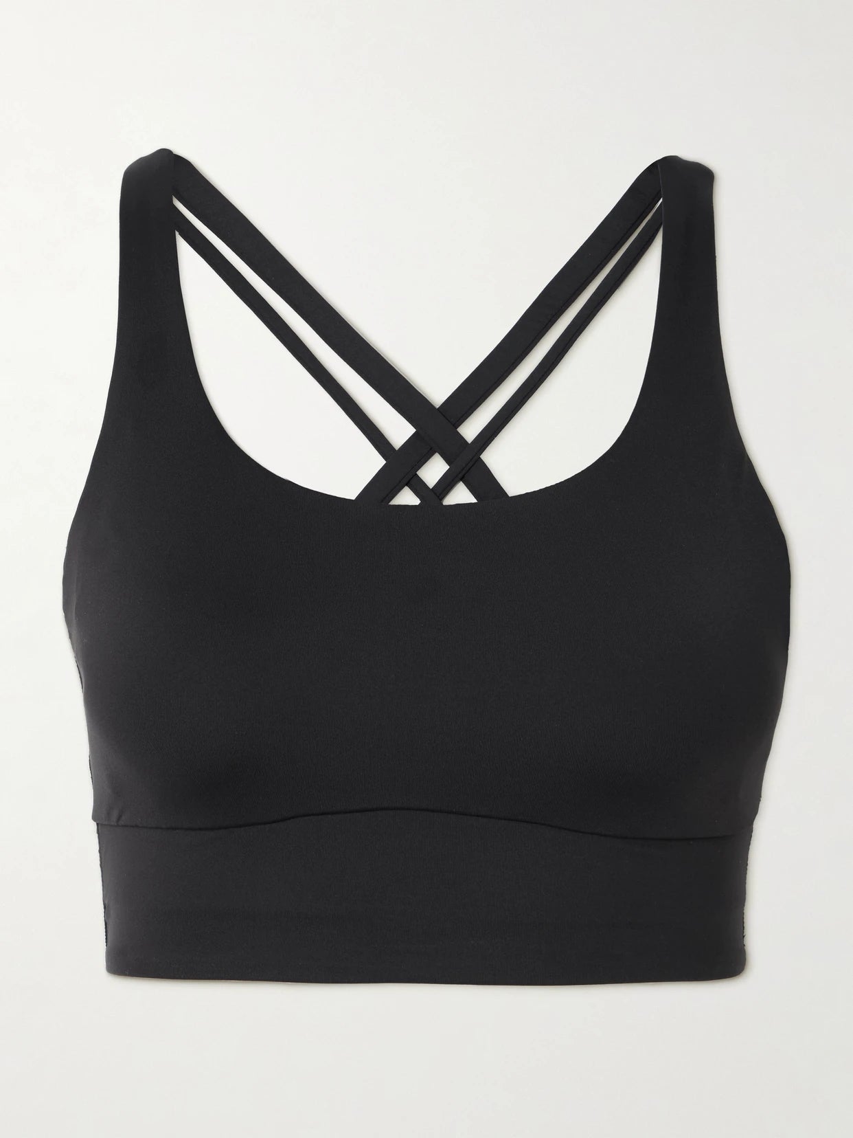 Image of Activewear. Product name - Energy Longline Recycled-luxtreme Sports Bra in Black colour by brand - lululemon