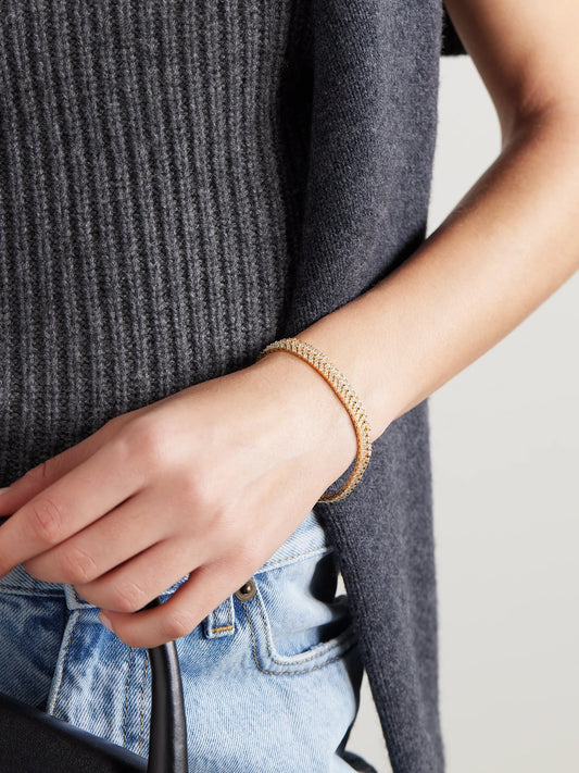 Image of Bracelets. Product name - Zipper 18-karat Gold Diamond Bracelet in Multi colour by brand - Anita Ko