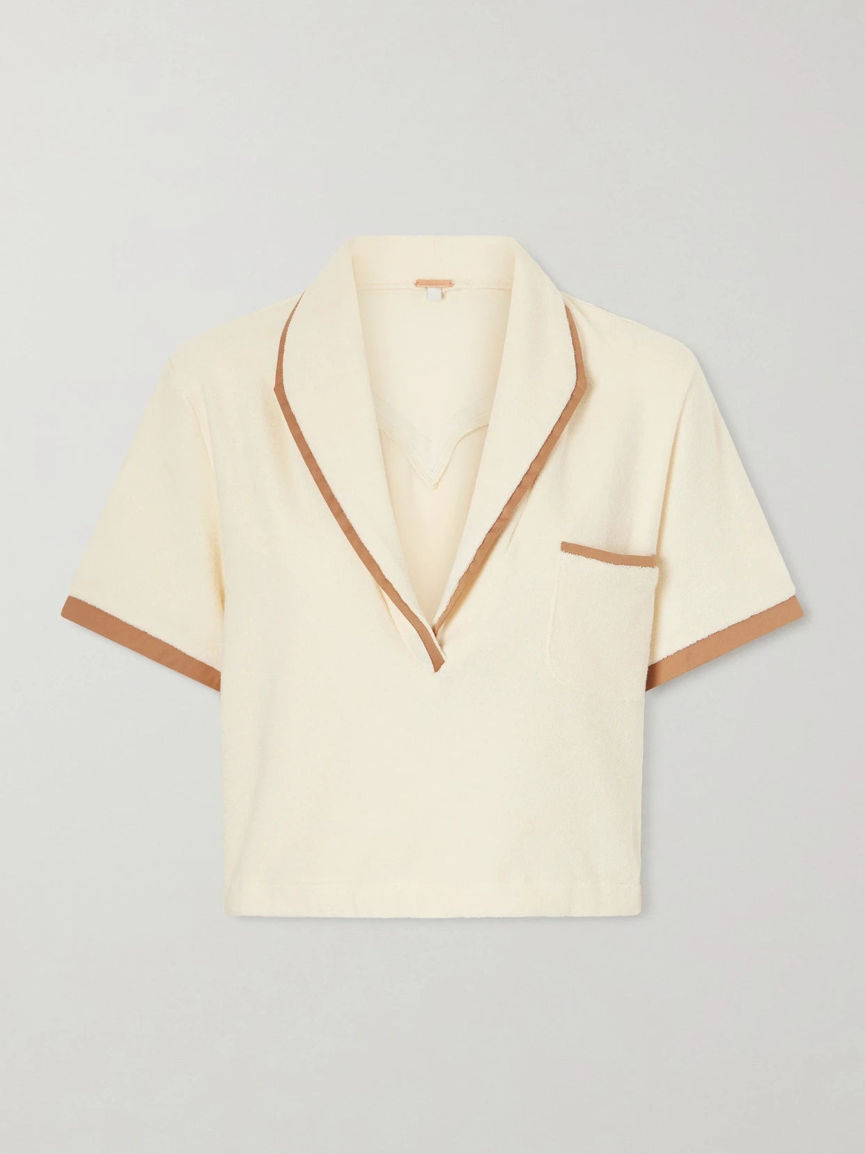 Terry Cropped Cotton-blend Terry Top