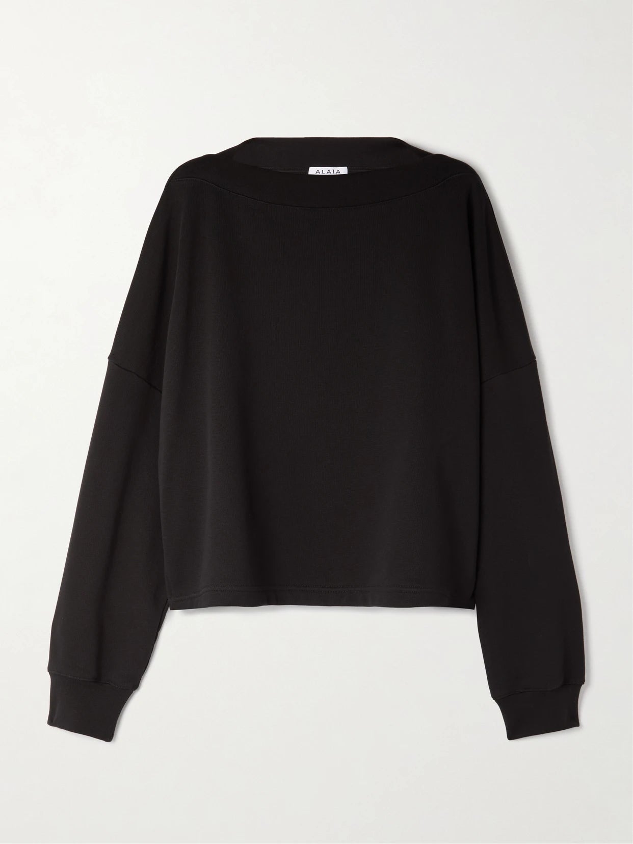 Image of Sleepwear & Loungewear. Product name - Oversized Cotton-jersey Sweatshirt in Black colour by brand - Alaïa