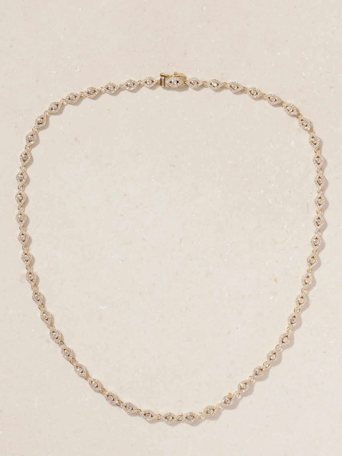 Small Evil Eye Eternity 14-karat Gold Diamond Necklace