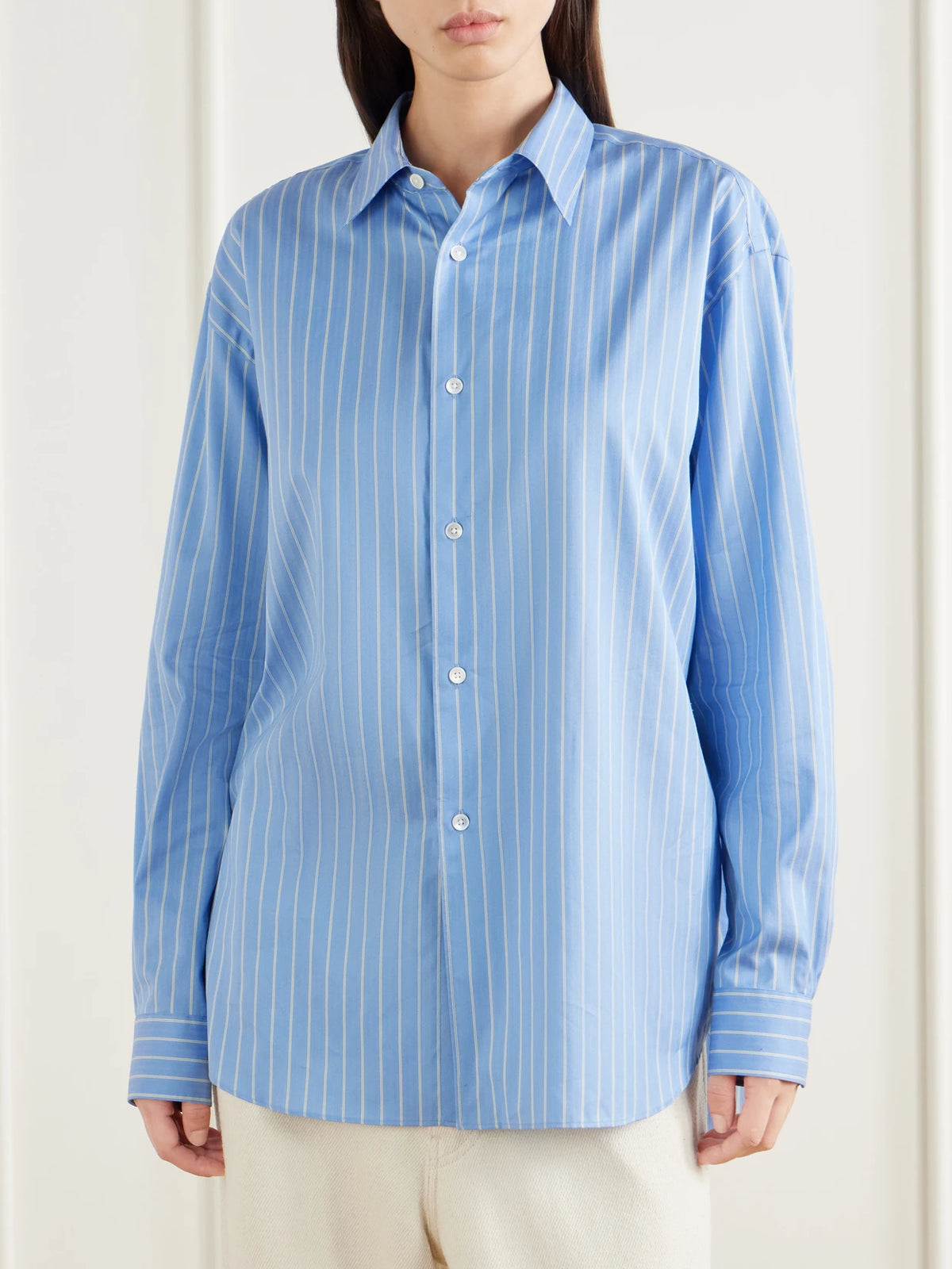 Auralee Striped Cotton And Silk-blend Shirt