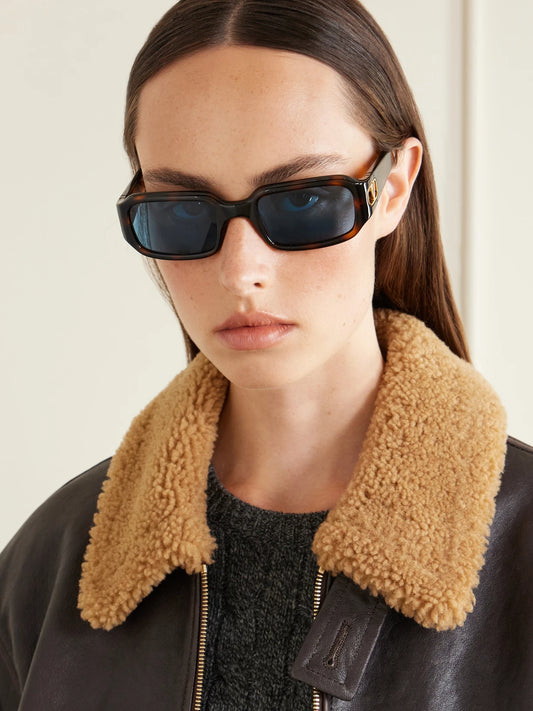 Image of Sunglasses. Product name - Vlogo-embellished Square-frame Tortoiseshell Acetate Sunglasses in Multi colour by brand - Valentino Eyewear