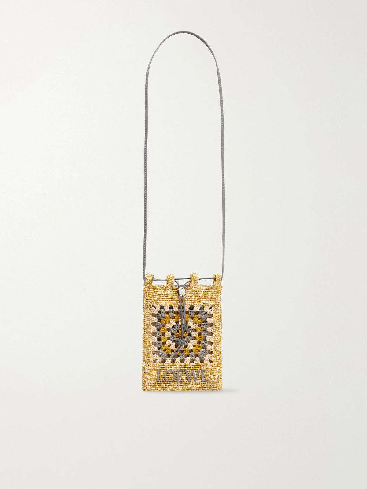 + Paula's Ibiza Leather-trimmed Crocheted Raffia Bucket Bag