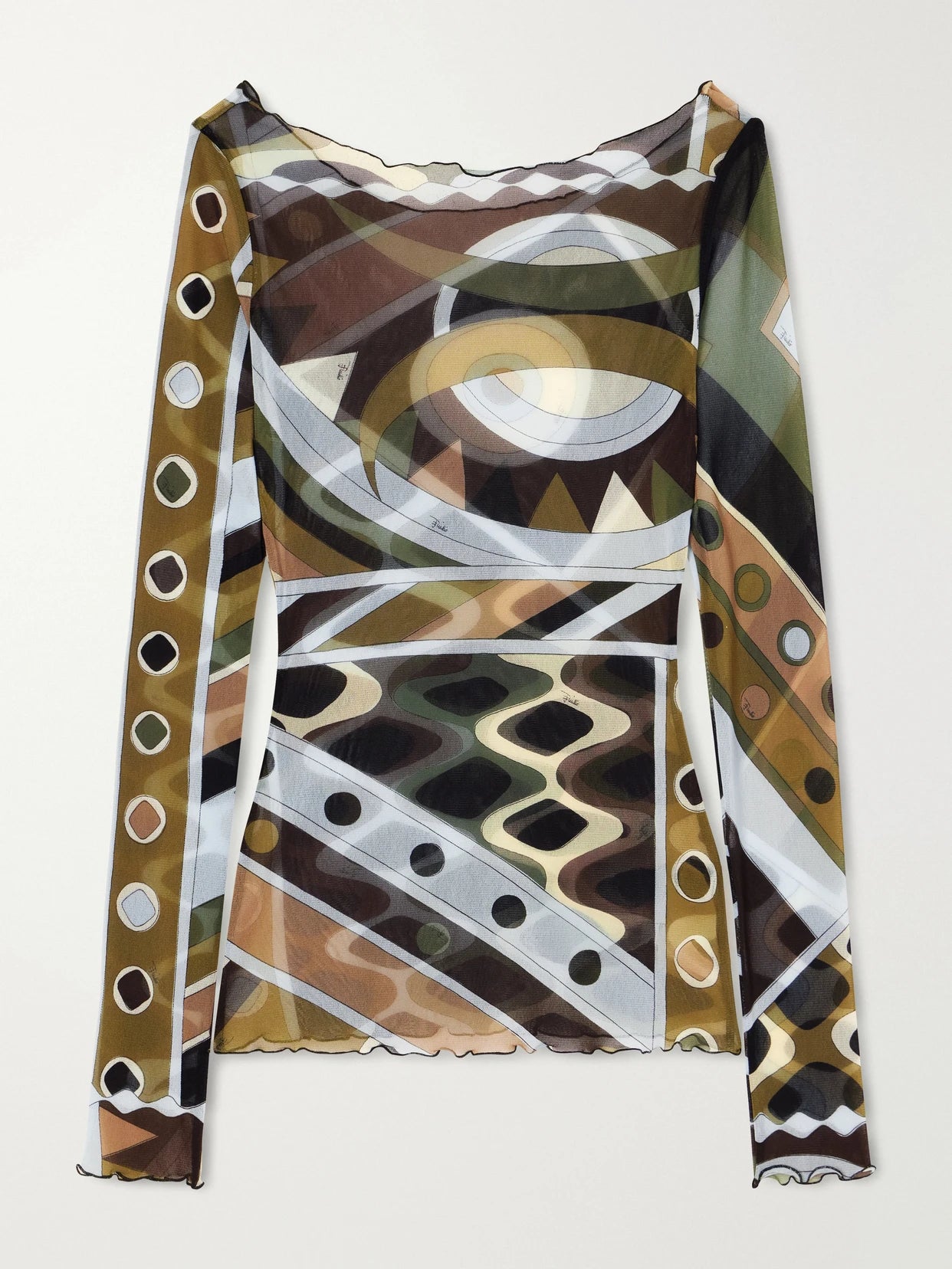 Printed Tulle Top