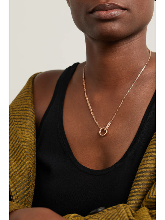 Image of Necklaces. Product name - Berbère 18-karat Rose Gold Diamond Necklace in Multi colour by brand - Repossi