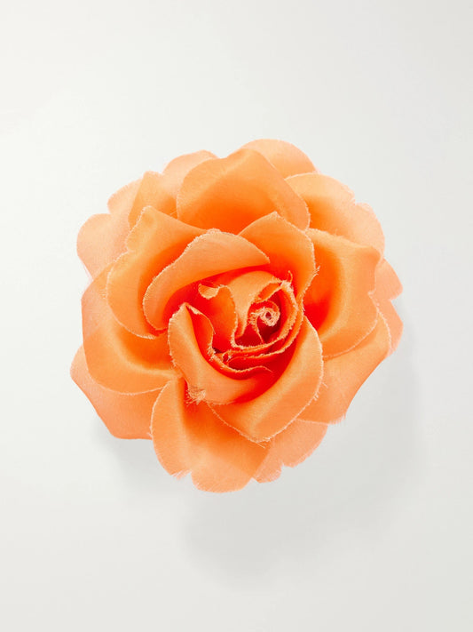KHAITE Frankie Floral-appliqué Silk-chiffon Brooch