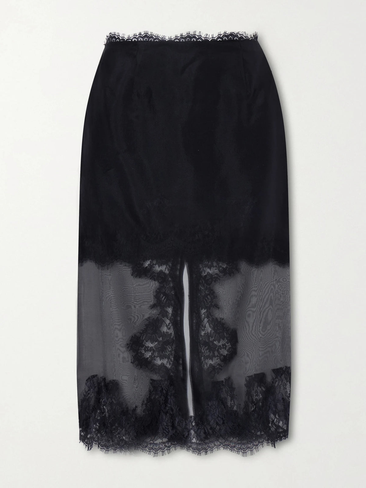 Aje Ophelia Layered Lace-trimmed Silk-organza Midi Skirt