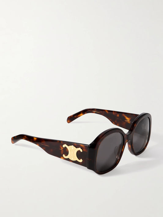 Maxi Triomphe Round-frame Tortoiseshell Acetate Sunglasses