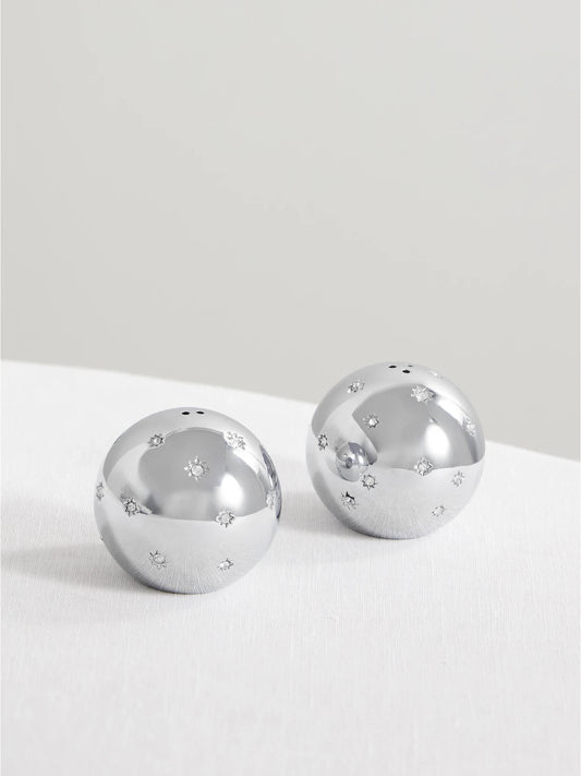 Stars Swarovski Crystal-embellished Platinum-plated Salt And Pepper Shakers
