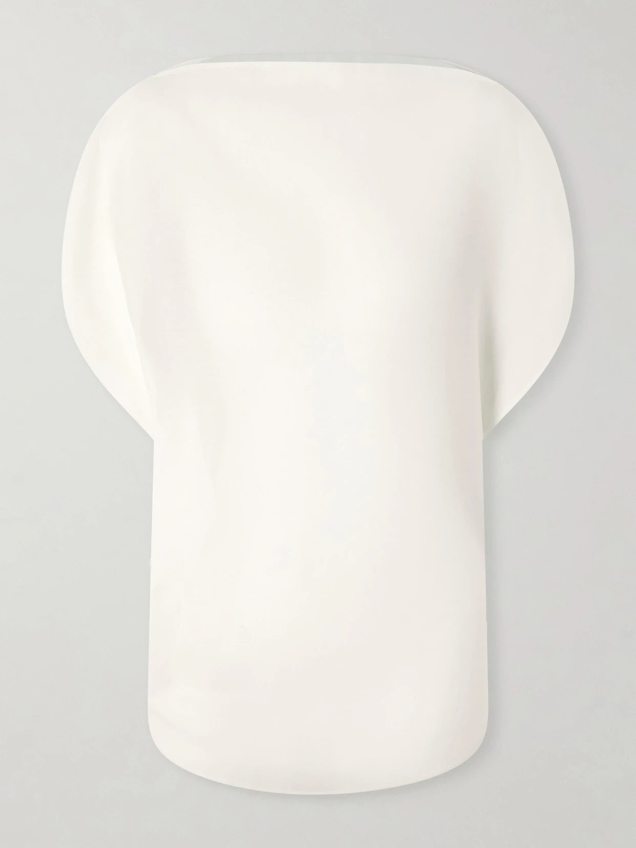 Image of a model wearing Tops. Product name - Poppi Cotton And Silk-blend Blouse in Off-white colour by brand - KHAITE