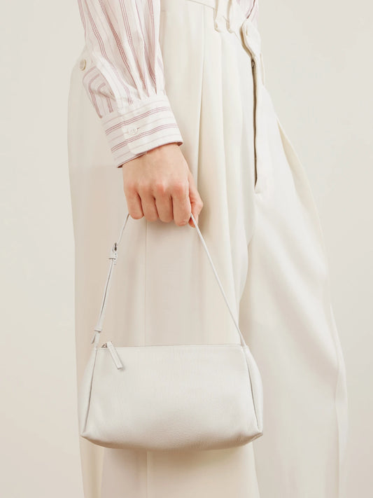 Image of Bags. Product name - Aurelis Leather Shoulder Bag in White colour by brand - Calvin Klein Collection