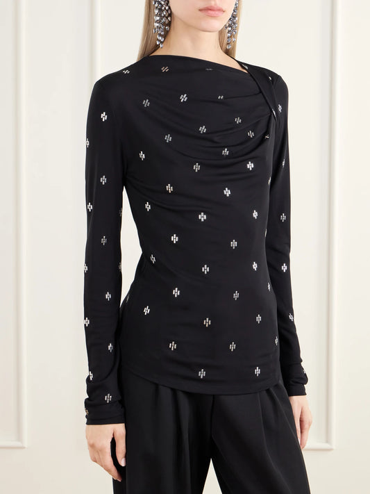 ISABEL MARANT Embellished Gathered Mesh Top