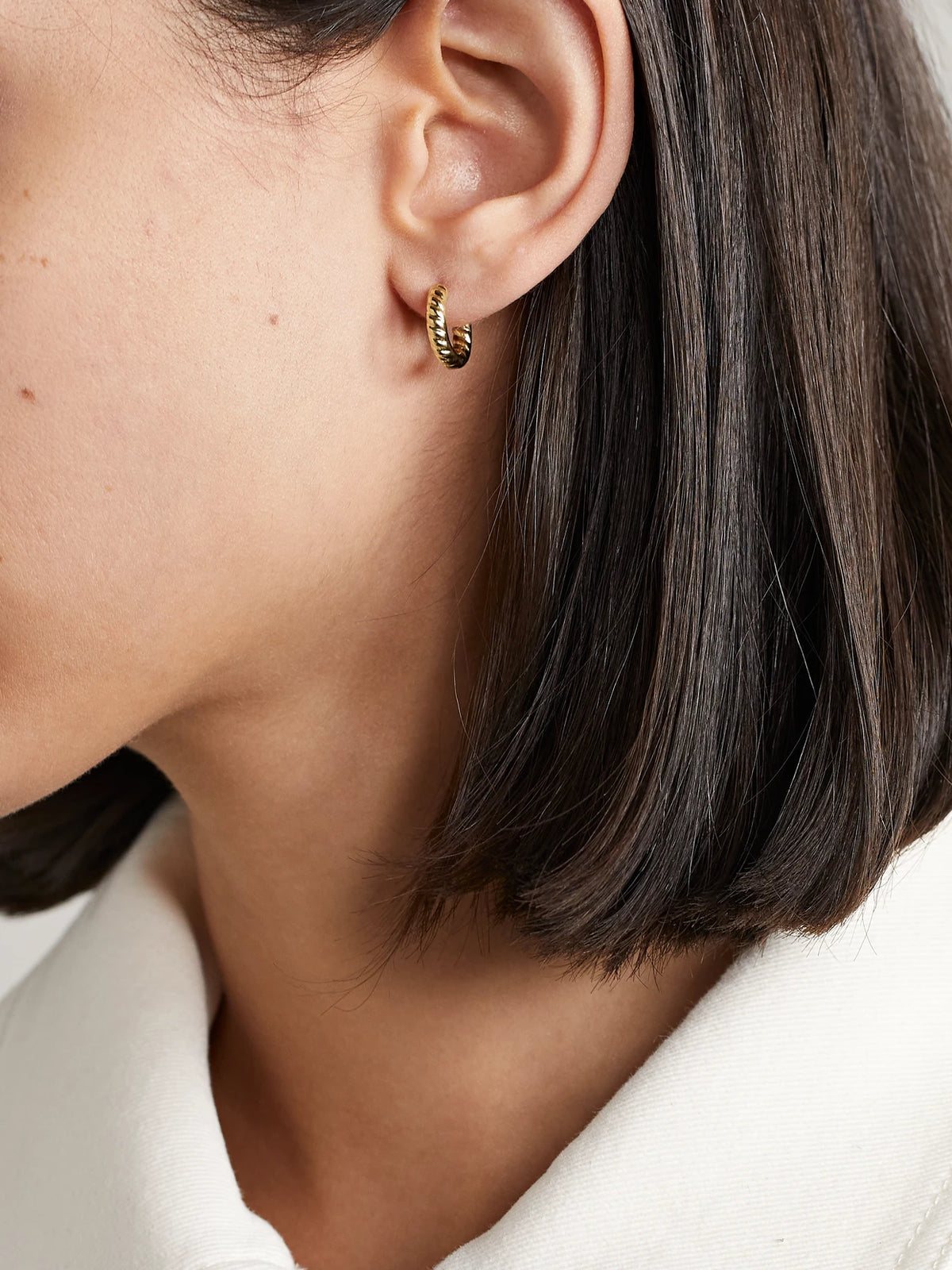 Image of Earrings. Product name - Zoe 18-karat Gold Hoop Earrings in Multi colour by brand - Anita Ko