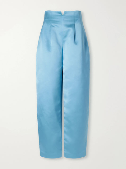 Ulla Johnson Edlyn Pleated Duchess-satin Mid-rise Barrel-leg Pants