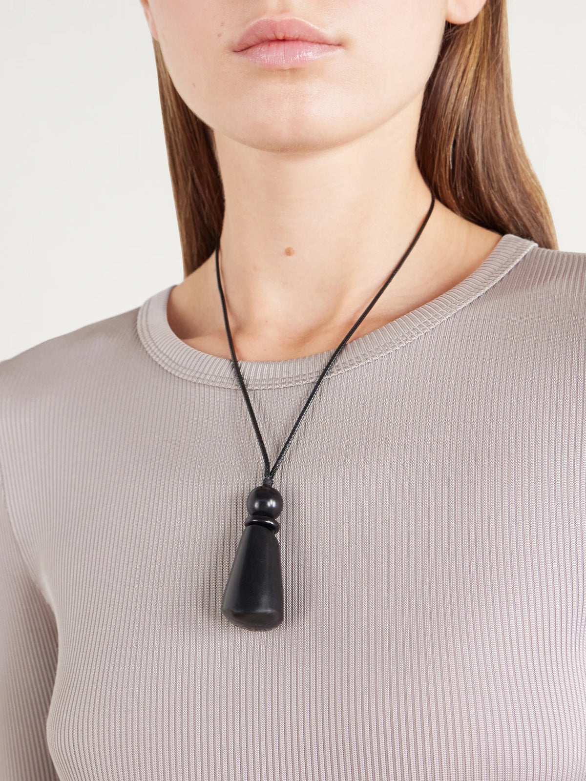 Image of Necklaces. Product name - The Tagua Cone Seed And Leather Necklace in Black colour by brand - Hunting Season
