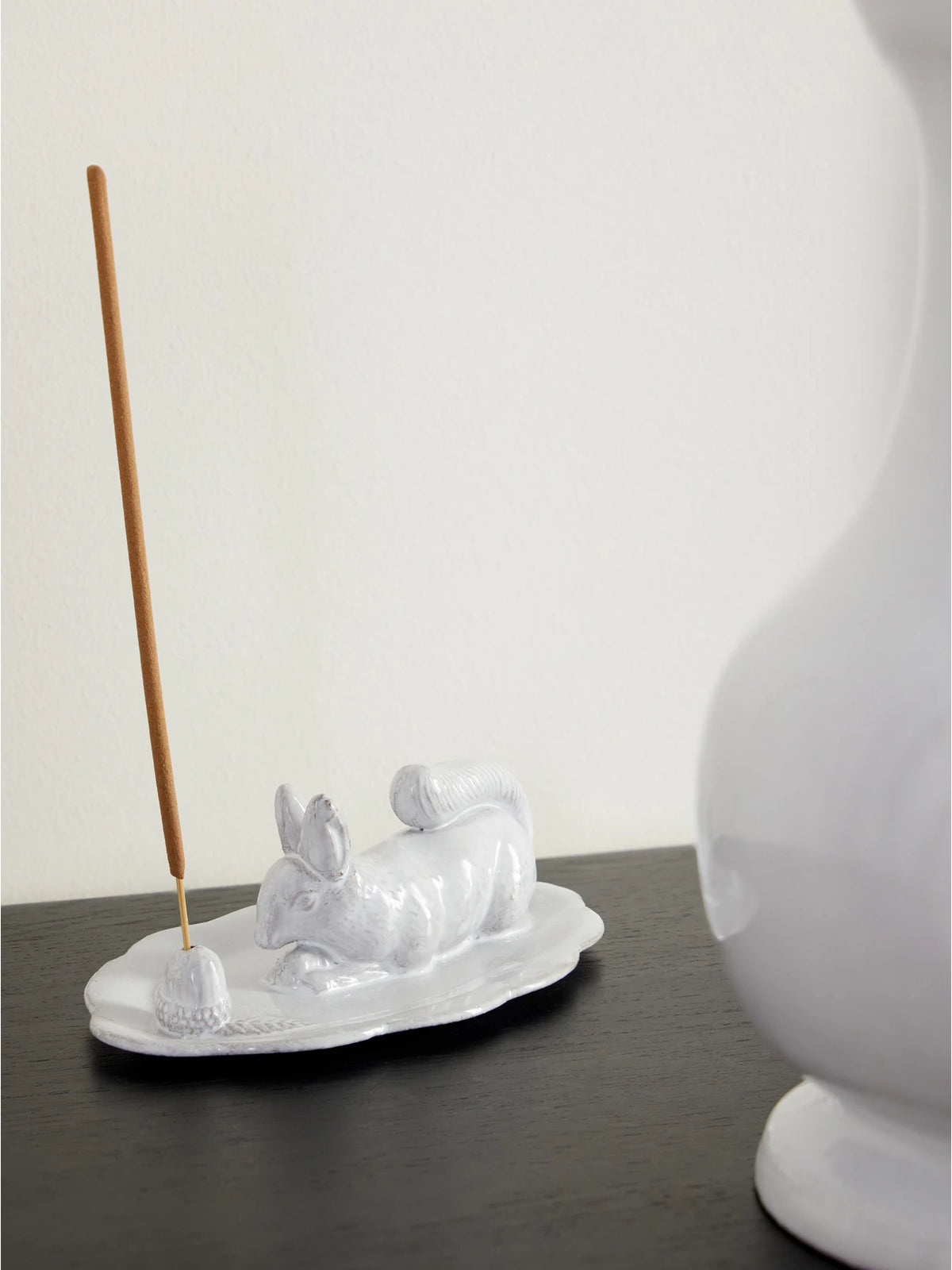 Image of Decor. Product name - Squirrel Porcelain Incense Holder in White colour by brand - Astier De Villatte