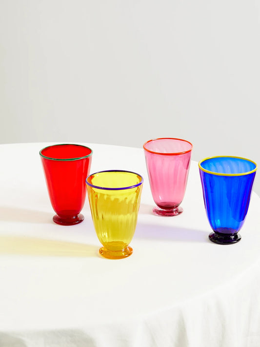 Rainbow Set Of Four Murano Glasses